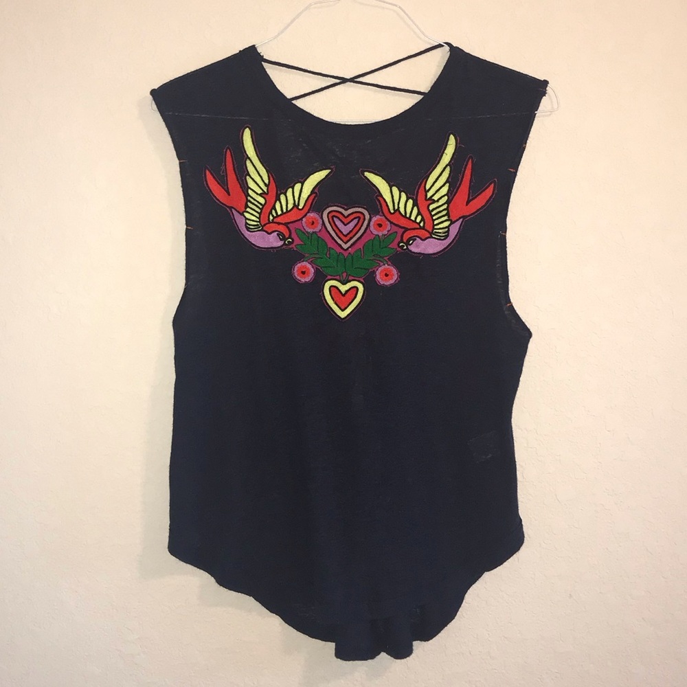 Free People Embroidered Top